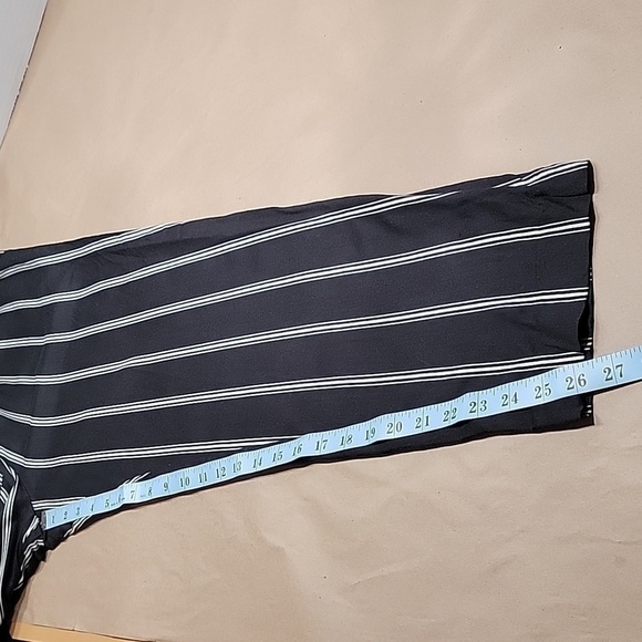 H&M, Size 8, High Waist, Paper Bag Style Pants, Black w/ White Stripes, NEW - Picture 8 of 15